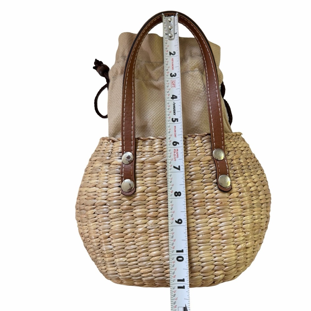 Sea and Grass Mini Straw Hyacinth Woven Tote Basket Small Mini Handbag Brown - Picture 15 of 16